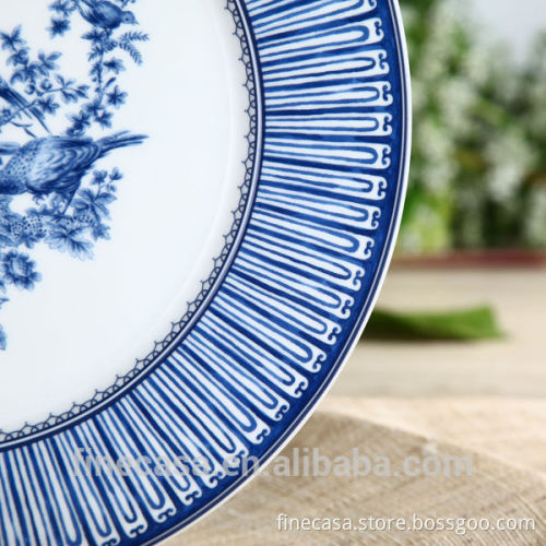 10.5 Inches Elegant Chinese Design Blue and White Dinner Plate